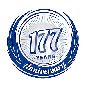 177 years anniversary. Elegant anniversary design. 177th logo.