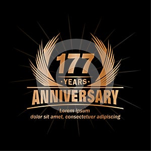 177 years anniversary. Elegant anniversary design. 177th years logo.