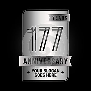 177 years celebrating anniversary design template. 177th logo. Vector and illustration.