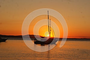 1770 Boat at Sunset