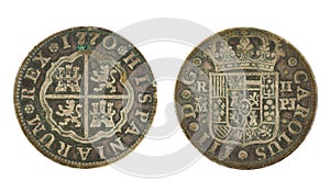 1770 Spanish 2 real coin