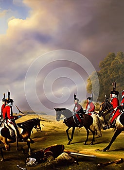 1778 ca 1777. Fictional Battle Depiction. Generative AI.