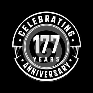 177years anniversary logo template. 177th vector and illustration.