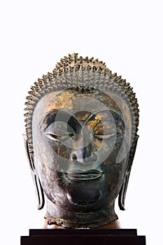 17th - 18th Century A.D. head from a buddha image in Ayutthaya