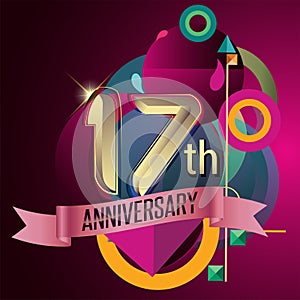 17th Anniversary, Party poster, banner and invitation