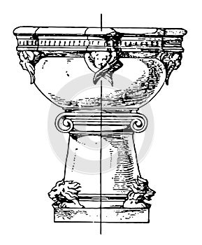 17th Century Stoup vintage illustration