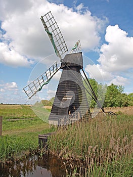 17th century wooden wind driven fen drainage pump.