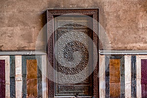 18/11/2018 Cairo, Egypt, incredibly beautiful and majestic doors in an ancient mosque inside