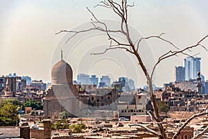 18/11/2018 Cairo, Egypt, view of the panorama of the roof of a dead city