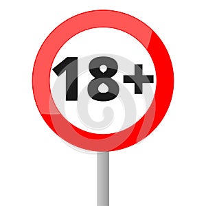 18+ age restriction sign