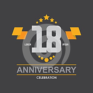 18 anniversary celebration vector concept template design