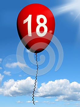 18 Balloon Represents Eighteenth Happy Birthday