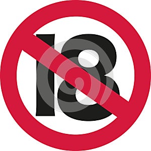 18 ban sign - 19th birthday