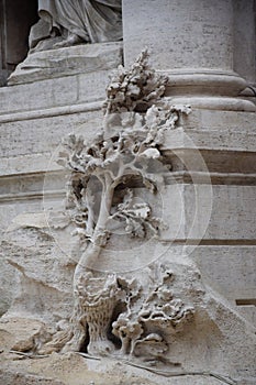 18-century Trevi Fountain in the ancient city of Rome, Italy