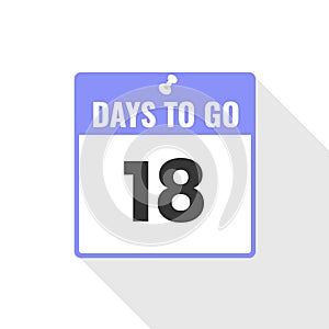 18 Days Left Countdown sales icon. 18 days left to go Promotional banner