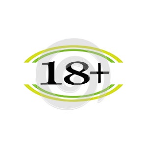 18+ icon symbol vector illustration