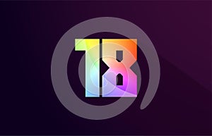 18 number rainbow colored logo icon design