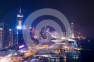 18 Oct 2019 Hong Kong Wan Chai from above. at night hong kong