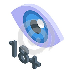 18 plus online content icon isometric vector. Parental control