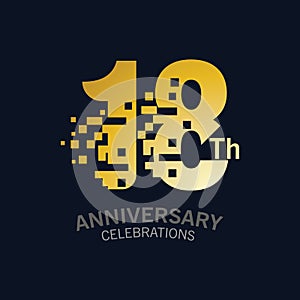 18 Year Anniversary logo template. Design Vector template for celebration