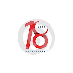 18 Year Anniversary Vector Template Design Illustration