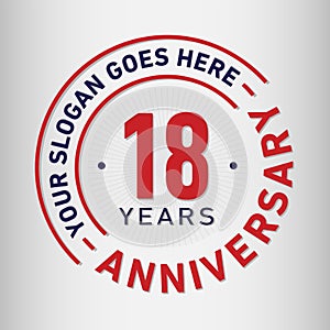 18 Years Anniversary Celebration Design Template. Anniversary vector and illustration. Eighteen years logo.