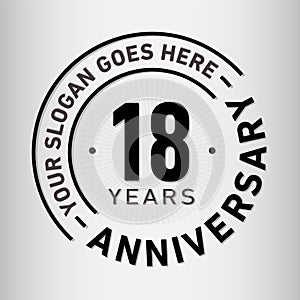 18 Years Anniversary Celebration Design Template. Anniversary vector and illustration. Eighteen years logo.