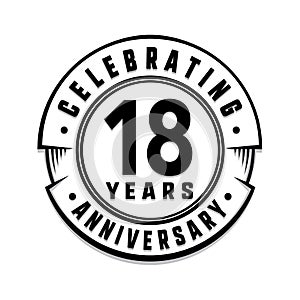 18 years anniversary logo template. 18th vector and illustration.