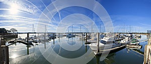 180 degree pano of marina photo