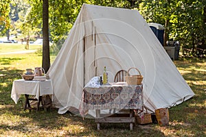 1800`s camp is set up at the local  retreat in Kirkwood, Mo