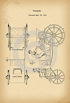 1804 Patent Velocipede Bicycle history invention