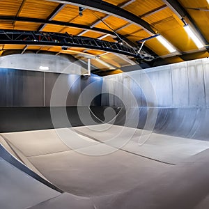 182 A contemporary urban skate park with sleek ramps, vibrant street art, and a vibrant atmosphere, attracting skateboarders and