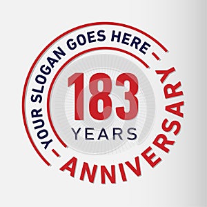 183 Years Anniversary Celebration Design Template. Anniversary vector and illustration. 183 years logo.