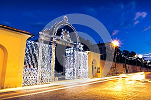 1840s Decorated gate at Christmas time in Follonica, Italy