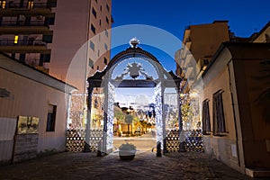1840s Decorated gate at Christmas time in Follonica, Italy