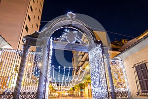 1840s Decorated gate at Christmas time in Follonica, Italy