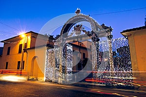 1840s Decorated gate at Christmas time in Follonica, Italy