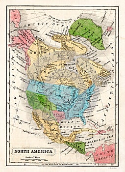 1845 Boynton Map of the North America with the Republic of Texas