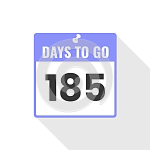 185 Days Left Countdown sales icon. 185 days left to go Promotional banner