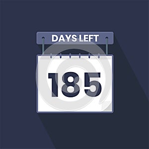 185 Days Left Countdown for sales promotion. 185 days left to go Promotional sales banner