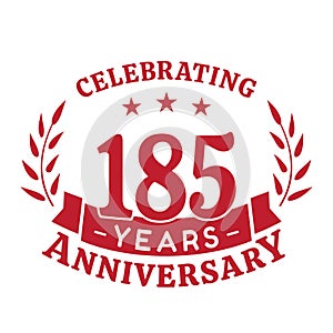 185 years anniversary celebration logotype. 185th anniversary logo. Vector and illustration.