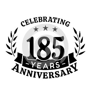 185 years anniversary celebration logotype. 185th anniversary logo. Vector and illustration.