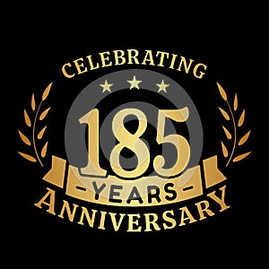 185 years anniversary celebration logotype. 185th anniversary logo. Vector and illustration.