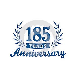 185 years anniversary celebration logotype. 185th anniversary logo. Vector and illustration.