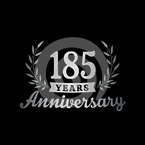 185 years anniversary celebration logotype. 185th anniversary logo. Vector and illustration.