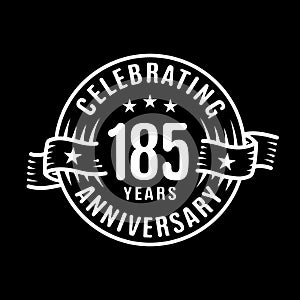 185 years anniversary celebration logotype. 185th years logo. Vector and illustration.