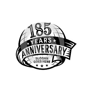 185 years anniversary design template. Anniversary vector and illustration. 185th logo.