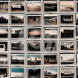 1858 Vintage Polaroid Photos: A retro and vintage-inspired background featuring vintage Polaroid photos, film frames, and retro