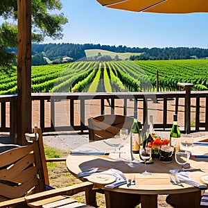 186 A charming countryside vineyard with rolling vineyards, wine tastings, and scenic picnic areas, inviting visitors to savor t