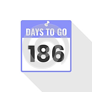 186 Days Left Countdown sales icon. 186 days left to go Promotional banner